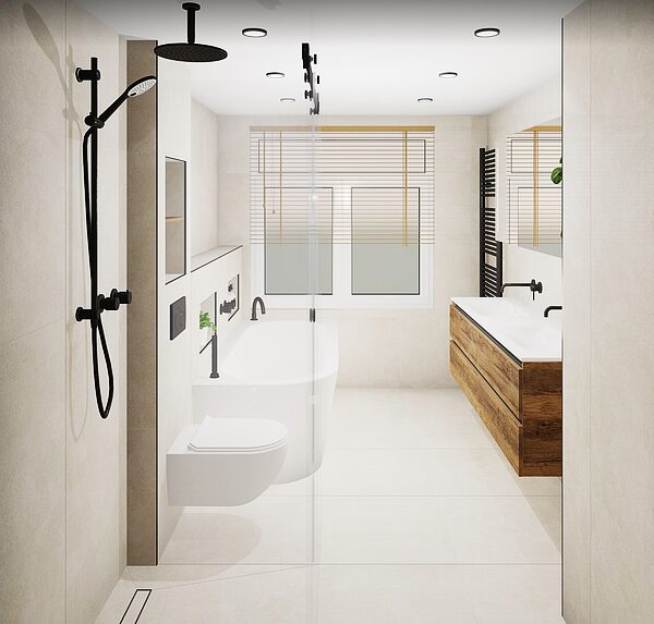 Ontwerptekening voor een nieuwe badkamer